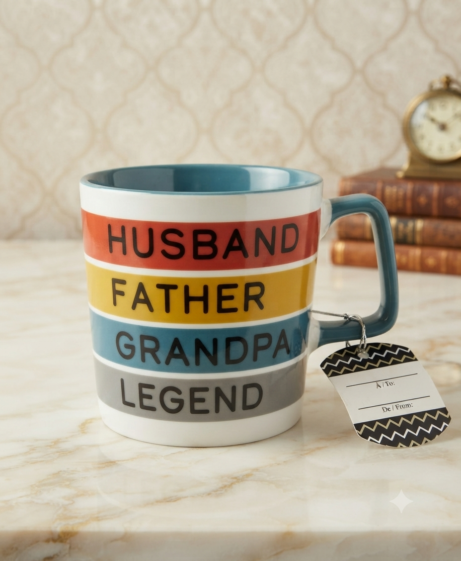 Taza de Cerámica Multiusos "Esposo, Padre, Abuelo, Leyenda"
