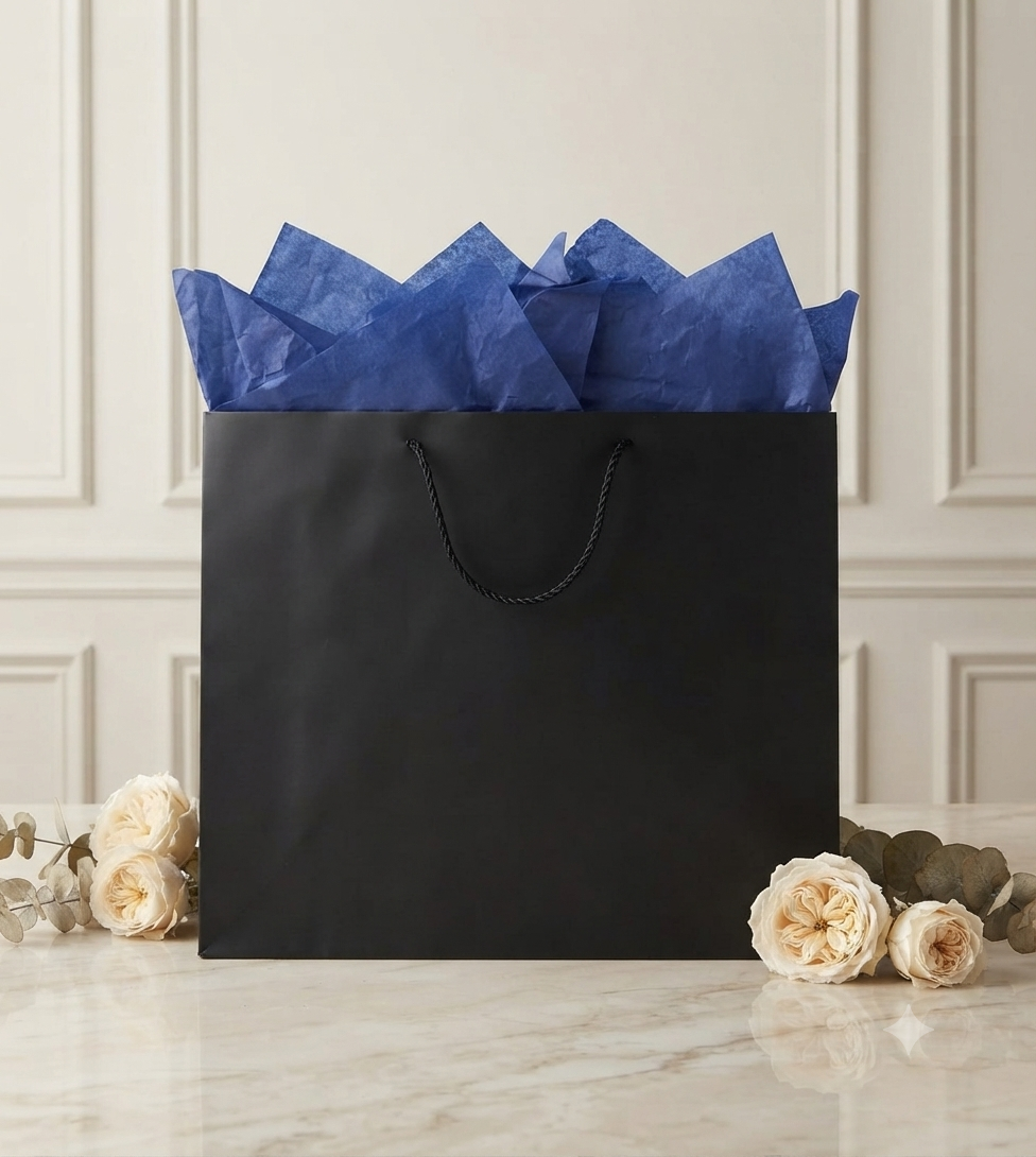 Bolsa de Regalo Grande y Elegante de Lujo con Asas de Cordón