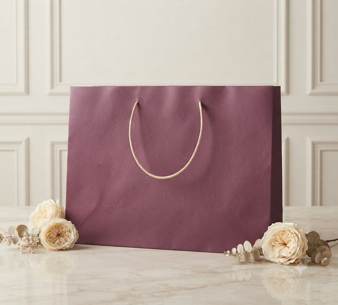 Bolsa de Regalo Horizontal de Papel Kraft con Asas de Cordón