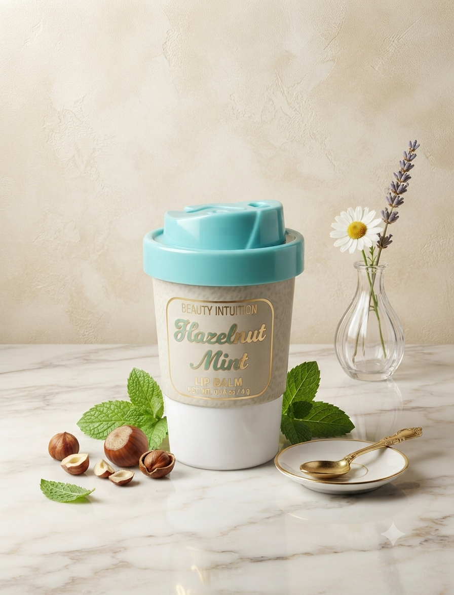 Bálsamo Labial Beauty Intuition - Diseño Taza de Café "Avellana Menta"