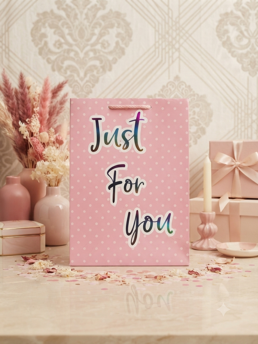 Bolsa de Regalo "Just For You" con Diseño de Lunares