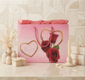 Bolsa de Regalo Romántica con Diseño de Rosas y Corazones