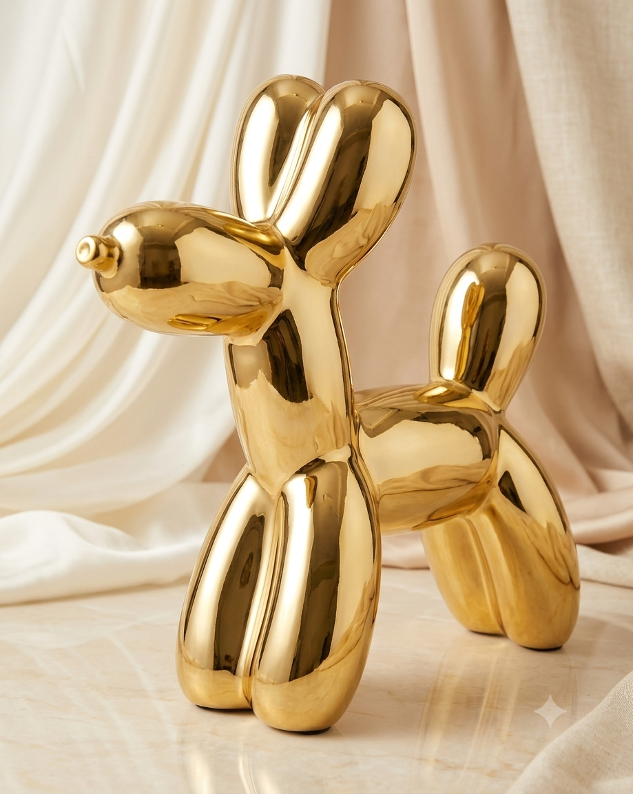 Escultura Decorativa Balloon Dog Dorado Glam