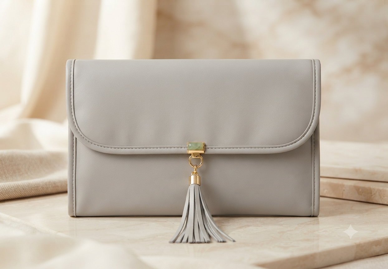 Cartera Organizadora de Joyas de Viaje Premium – Estilo Elegante en Gris