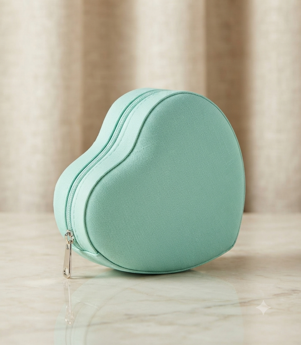 Estuche de Viaje para Joyería en Forma de Corazón