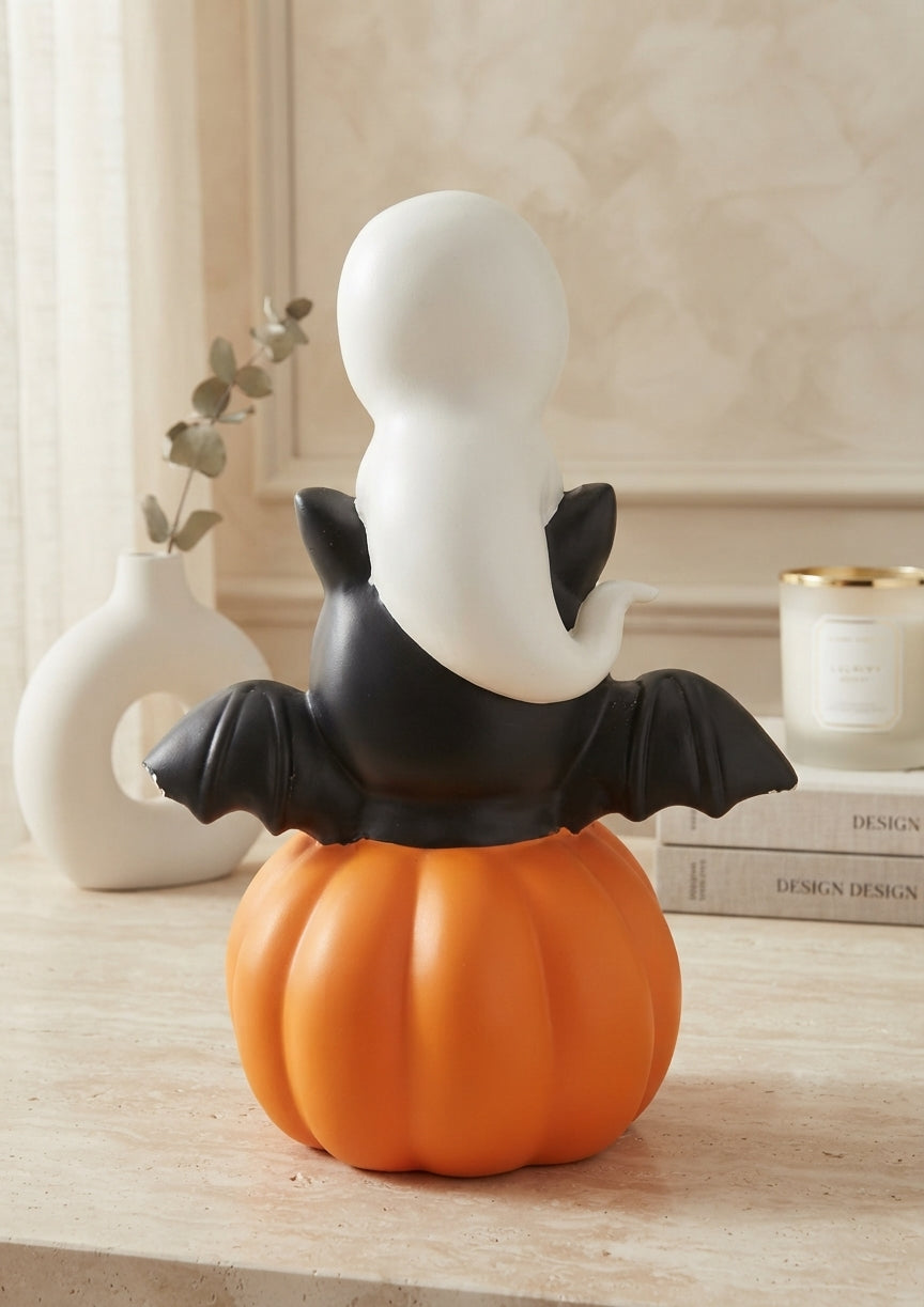 Figura Decorativa Apilable de Halloween: Calabaza, Gato y Fantasma