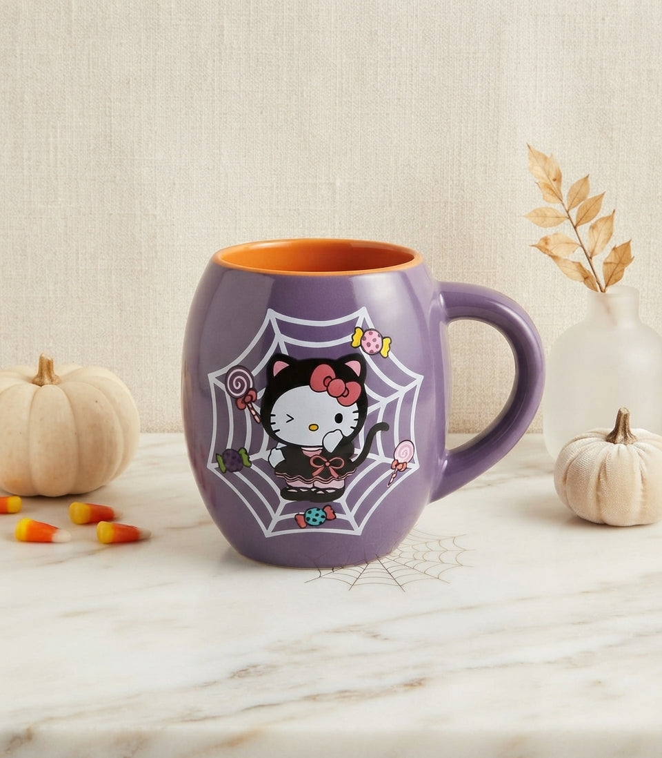 Taza de Cerámica "Hello Kitty Halloween" – Edición Especial Morada