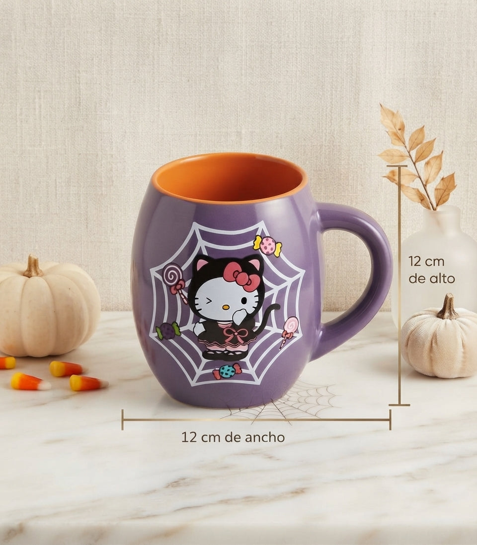 Taza de Cerámica "Hello Kitty Halloween" – Edición Especial Morada
