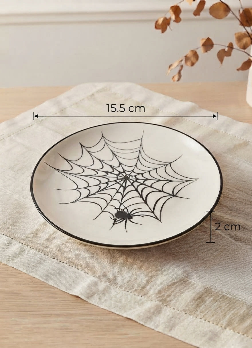 Set de 4 Platos Decorativos de Cerámica con Diseño de Halloween