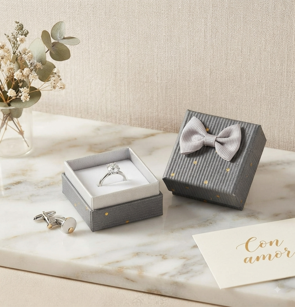 Caja de Regalo para Joyería con Lazo Decorativo