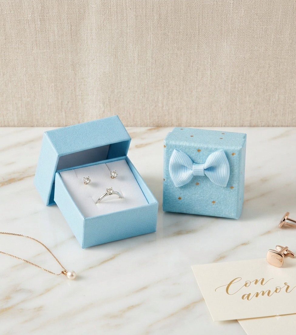 Caja de Regalo para Joyería con Lazo Decorativo