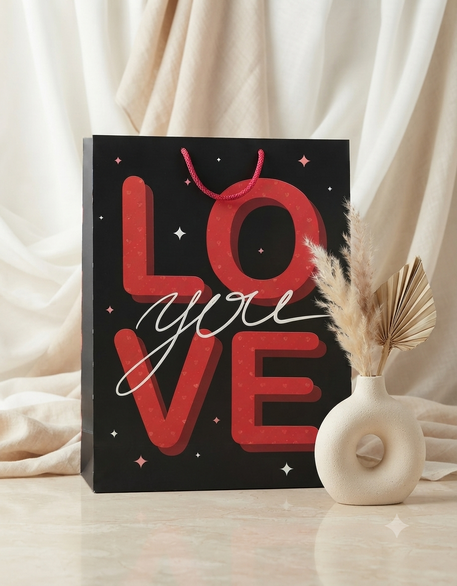Bolsa de Regalo Dipak con Diseño de "Love" - Doble Cara