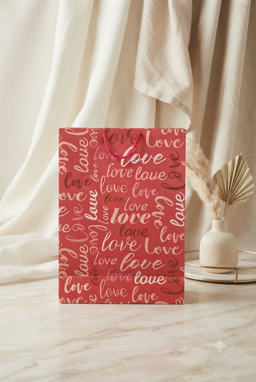 Bolsa de Regalo Dipak con Diseño de "Love" - Doble Cara